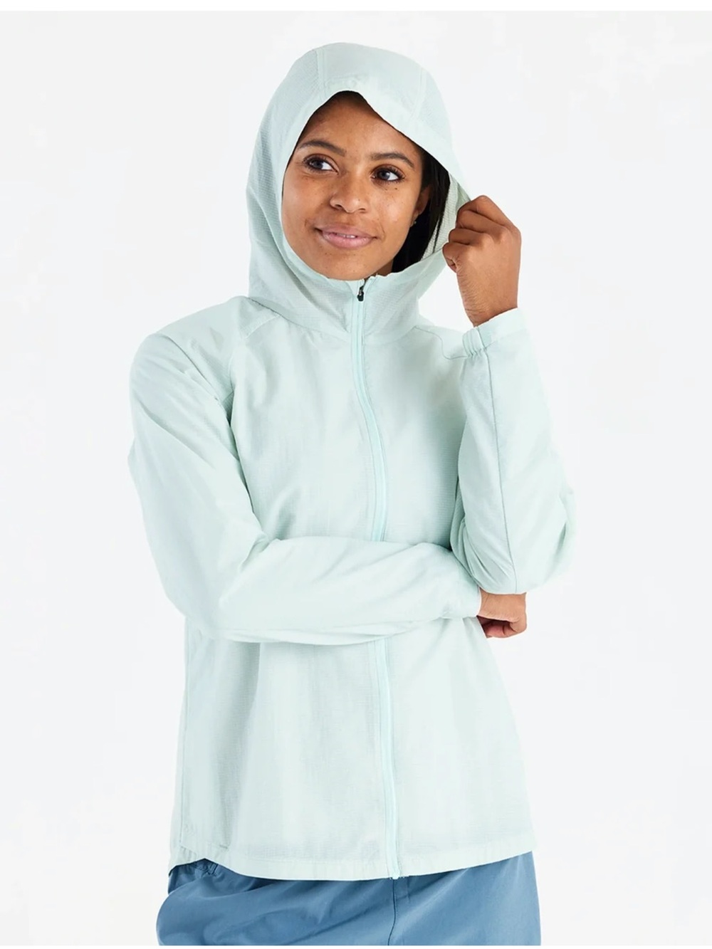 NWT Light Mint Women's free fly apparel Zip Windbreaker Jacket Size S